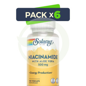 Pack 6x Niacinamide 500Mg 100 Capsulas Solaray