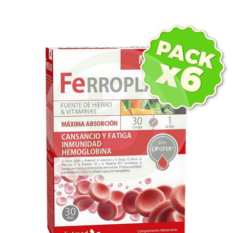 Pack 6x Ferroplant Max 30 Comprimidos Dietmed