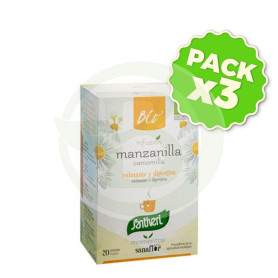 Pack 3x Sanaflor Manzanilla Bio 20 Filtros Santiveri