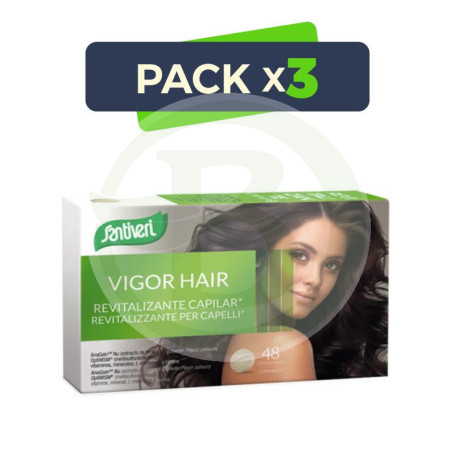 Pack 3x Vigor Hair Revital Capilar 48 Comprimidos Santiveri
