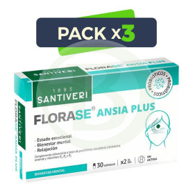 Pack 3x Florase Ansia Plus 30 Capsulas Santiveri