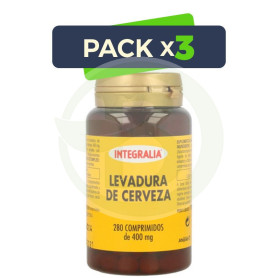 Pack 3x Levadura de Cerveza y Germen de Trigo 280 Comprimidos Integralia
