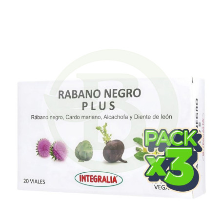 Pack 3x Rábano Negro Plus 20 Viales Integralia