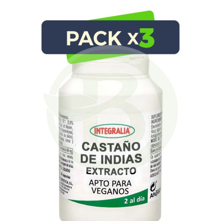 Pack 3x Extracto De Castaño De Indias 60 Cápsulas Integralia
