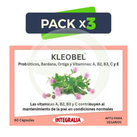 Pack 3x Kleobel con Probióticos 60 Cápsulas Integralia