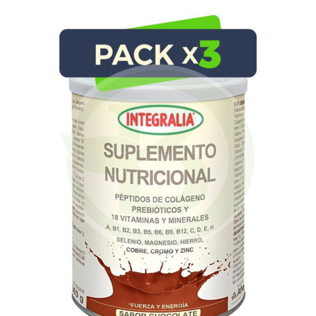 Pack 3x Suplemento Nutricional Sabor Chocolate 300G Integralia