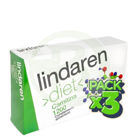 Pack 3x Carnitina 1200 20 Ampollas Lindaren Diet