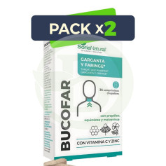 Pack 2x Bucofar 36 Comprimidos Chupáveis Soria Natural