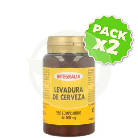 Pack 2x Levadura de Cerveza y Germen de Trigo 280 Comprimidos Integralia