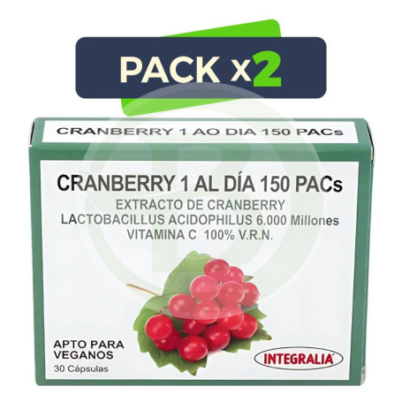 Pack 2x Cranberry 1 al Día 150 Pacs 30 Cápsulas Integralia
