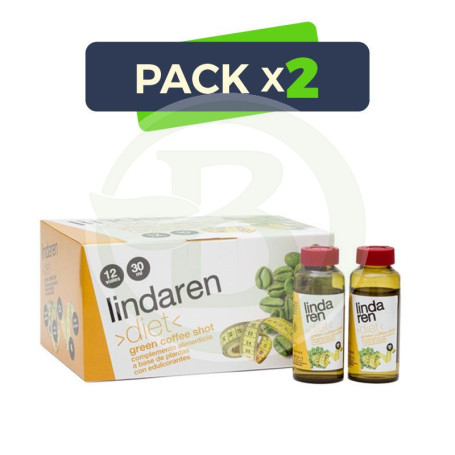 Pack 2x Lindaren Green Coffee Shot 12 Viales Artesania Agricola