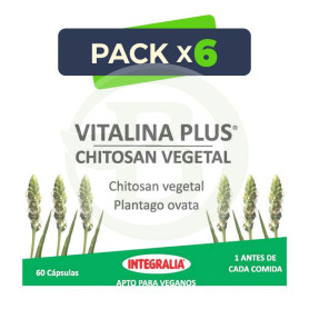Pack 6x Vitalina Plus Chitosan Vegetal 60 Cápsulas Integralia