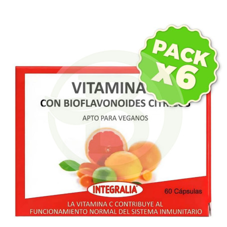 Pack 6x Vitamina C con Bioflavonoides 60 Cápsulas Integralia