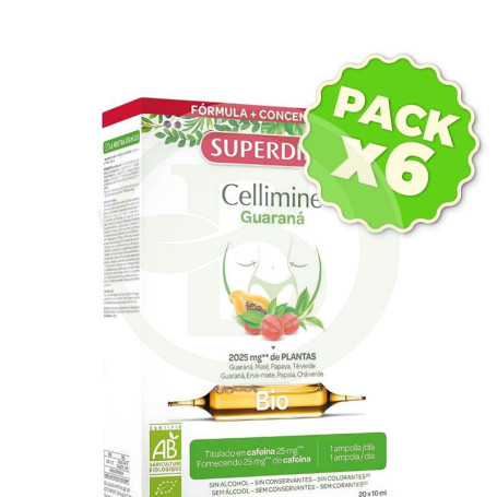 Pack 6x Cellimine Quema Grasas Bio 20 Ampollas Superdiet