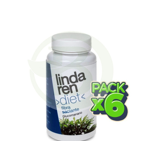 Pack 6x Glucomanano 60 Cápsulas Lindaren Diet