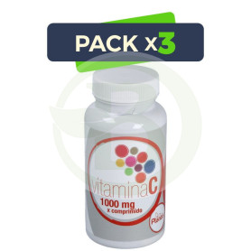 Pack 3x Vitamina C Plantis 60 Comp 1000 Mg Plantis