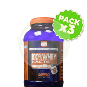 Pack 3x Whey 100% Lactic Competiton Fresa 2Kg. Megaplus