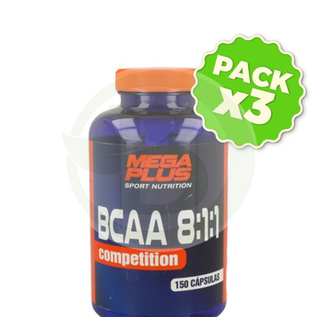 Pack 3x Bcaa 8:1:1 Competiton 150 Cápsulas Megaplus