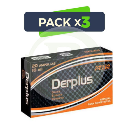 Pack 3x Derplus 20 Viales Megaplus