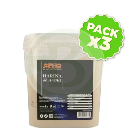 Pack 3x Harina De Avena Brownie 2Kg. Megaplus