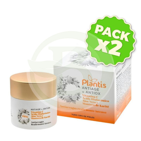 Pack 2x Crema Facial Antiedad+Antioxidante con Vit.C 50Ml Plantis