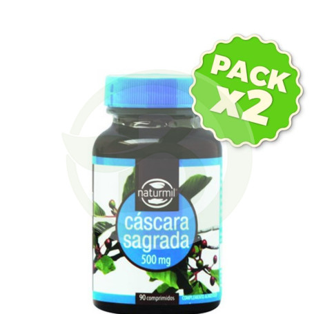 Pack 2x Cáscara Sagrada 500Mg. 90 Comprimidos Naturmil