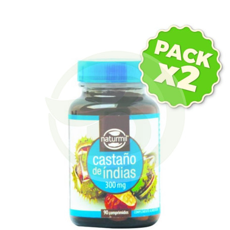 Pack 2x Castaño de Indias 300Mg. 90 Comprimidos Naturmil