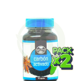 Pack 2x Carbón Activado Compuesto 45 Cápsulas Naturmil