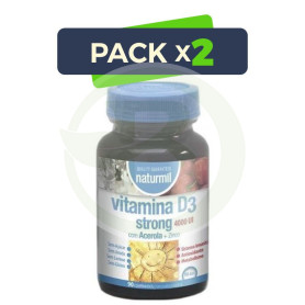 Pack 2x Vitamina D3 Strong 4000UI 90 Comprimidos Naturmil