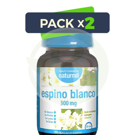Pack 2x Espino Blanco 300Mg 180 Perlas Naturmil