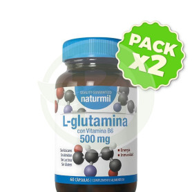 Pack 2x L-Glutamina 500Mg 60 Capsulas Naturmil