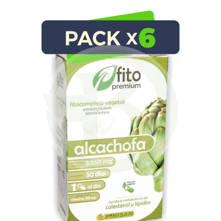 Pack 6x Fito Premium Alcachofa 30 Cápsulas Pinisan