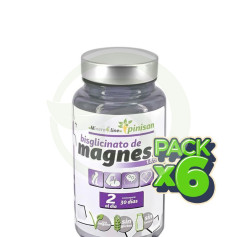 Pack 6x Bisglicinato De Magnésio 60 Comprimidos Pinisan