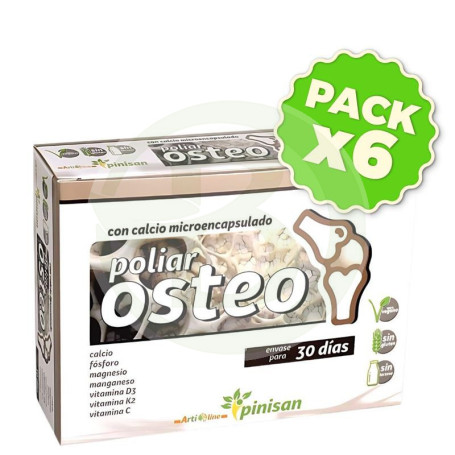 Pack 6x Poliar Osteo 60 Cápsulas Pinisan