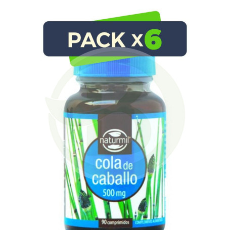 Pack 6x Cola de Caballo 500Mg. 90 Comprimidos Naturmil