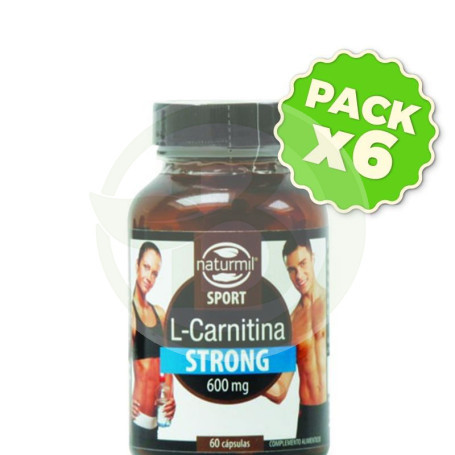 Pack 6x L-Carnitina Strong 600Mg. 60 Cápsulas Naturmil Sport