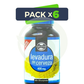Pack 6x Levadura de Cerveza 400Mg. 360 + 120 Comprimidos Naturmil