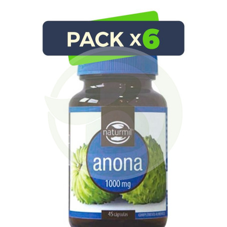 Pack 6x Graviola (Anona) 1000Mg. 45 Cápsulas Naturmil