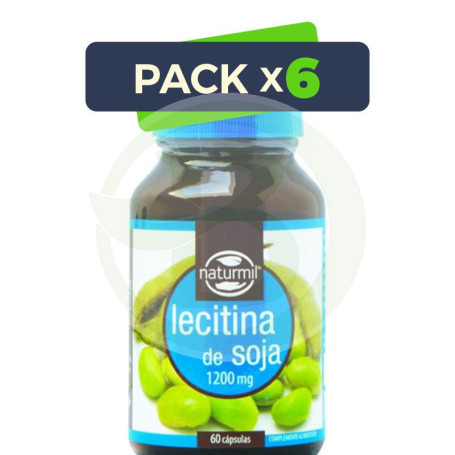 Pack 6x Lecitina de Soja 1200Mg. 60 Cápsulas Naturmil