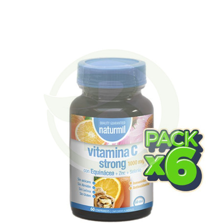 Pack 6x Vitamina C Strong 1000Mg 60 Comprimidos Naturmil