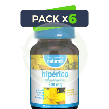 Pack 6x Hipérico 300Mg 90 Cápsulas Naturmil