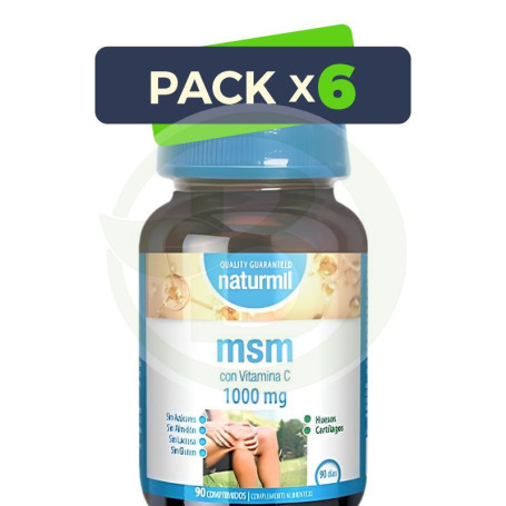 Pack 6x Msm 1000Mg 90 Comprimidos Naturmil