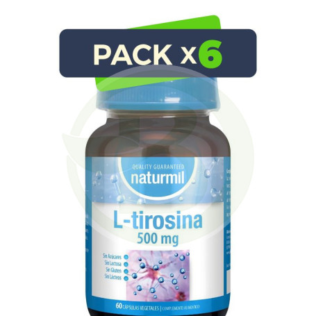 Pack 6x L-Tirosina 500Mg 60 Cápsulas Vegetales Naturmil