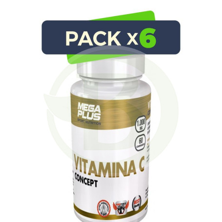 Pack 6x Vitamina C Concept 60 Comprimidos Megaplus