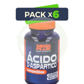Pack 6x Acido D-Aspartico Competition 120 Cápsulas Megaplus