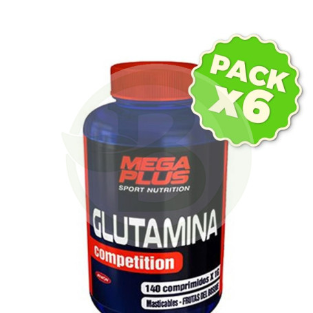 Pack 6x Glutamina Masticable 140 Comprimidos Megaplus