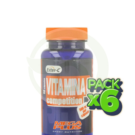 Pack 6x Vitamina C Ester Competition 60 Cápsulas Megaplus