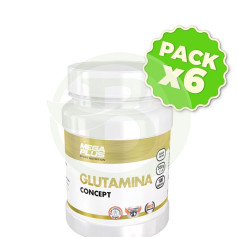 Pack 6x Glutamine Concept 500Gr. Megaplus