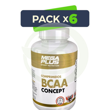 Pack 6x Bcaa + Glutamina Concept Piña 500Gr. Megaplus