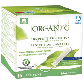 Tampões Super com Aplicador Compacto 16 Unidades Organyc
